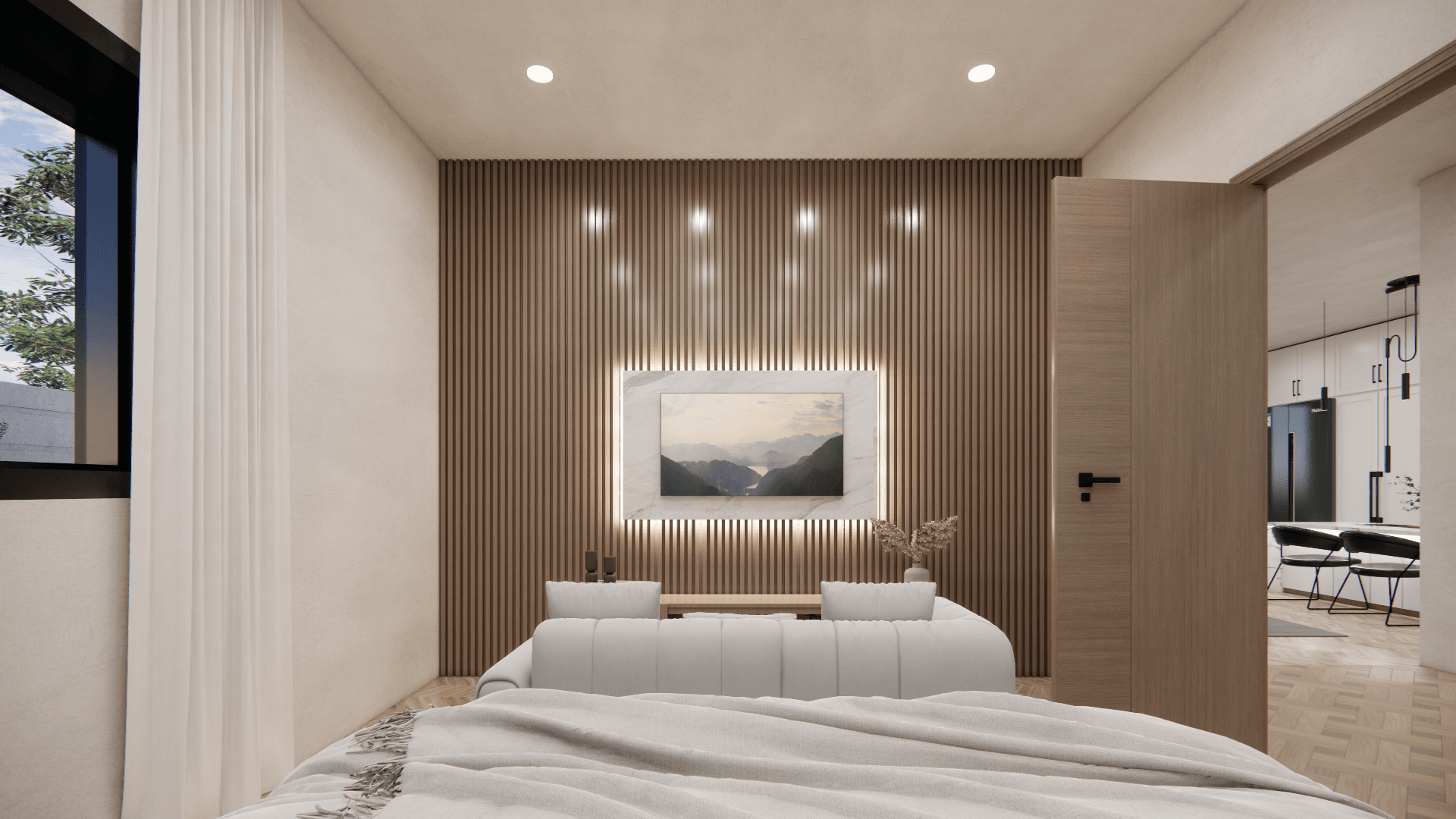 Josef-Schwarz-Straße 80C, Schlafzimmer, TV-Wand