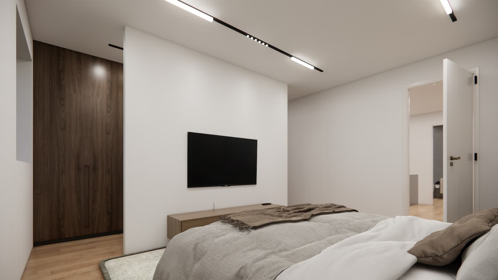 Josef-Schwarz-Straße 80D, Schlafzimmer, TV-Wand